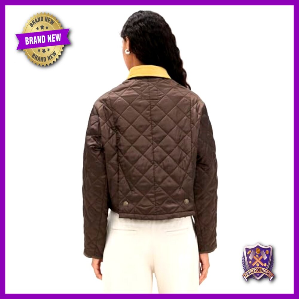 Cropped Quilted Jacket Lightweight Technical Weav… - image 4